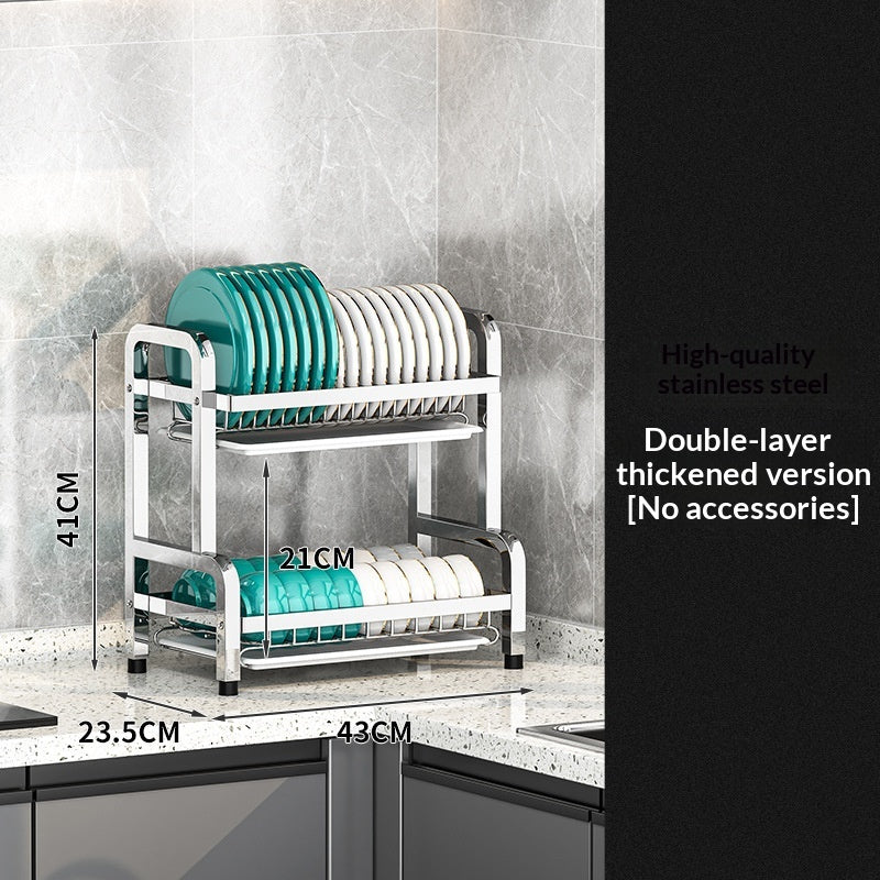 Stainless Steel Multi-Tier Kitchen Dish Rack