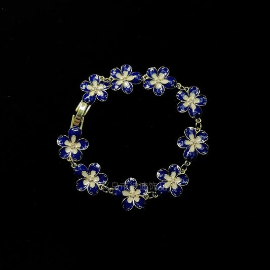 Korean Four-Petal Zircon Flower Womens Bracelet