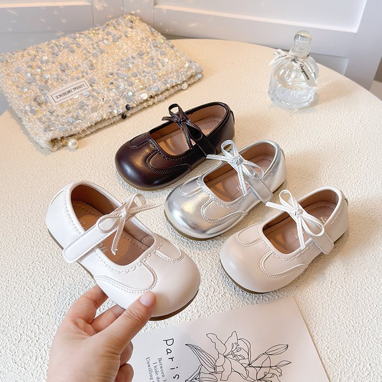 Sweet Bow Princess Shoes For Little Girls, Korean Edition Fashion, Single Shoes For Girls, Children's Shoes