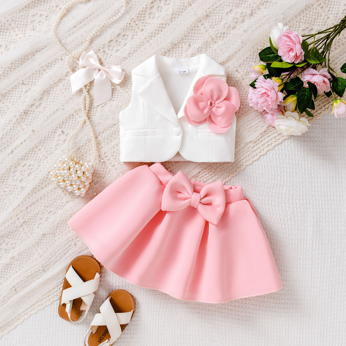 Korean-style Sleeveless Blazer And Short Skirt Set