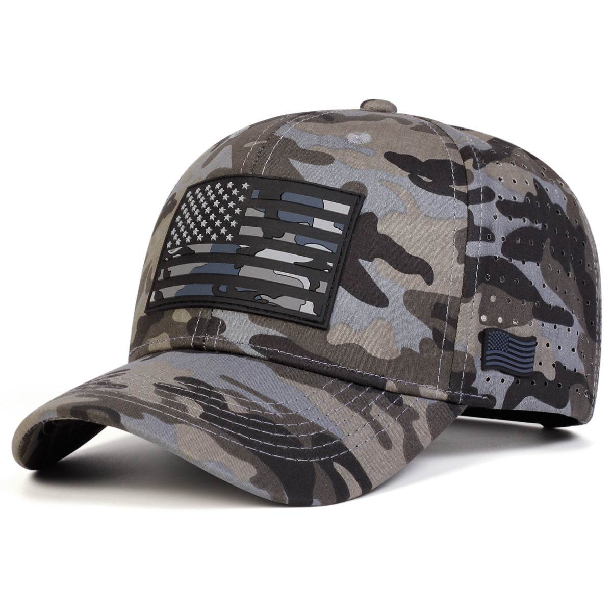 Three-dimensional American Flag Printed Mesh Breathable Adjustable Trendy Fashion Baseball Cap Suitable For Outdoor Outings And Travels