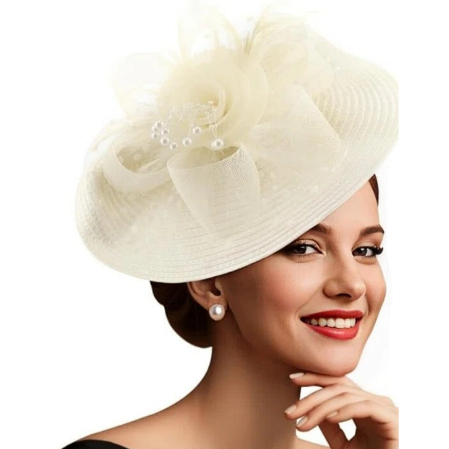 Cross-border Bestseller Mesh Flower Headpiece Straw And Feather Hair Accessory