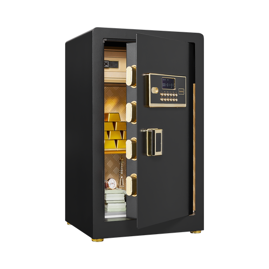 Security Electronic Steel Home Safe, Anti-Theft Digital Security Lock Box With Smart Alert System, Removable Shelf, Mute Function, Personal Document Safes For Money Jewelry