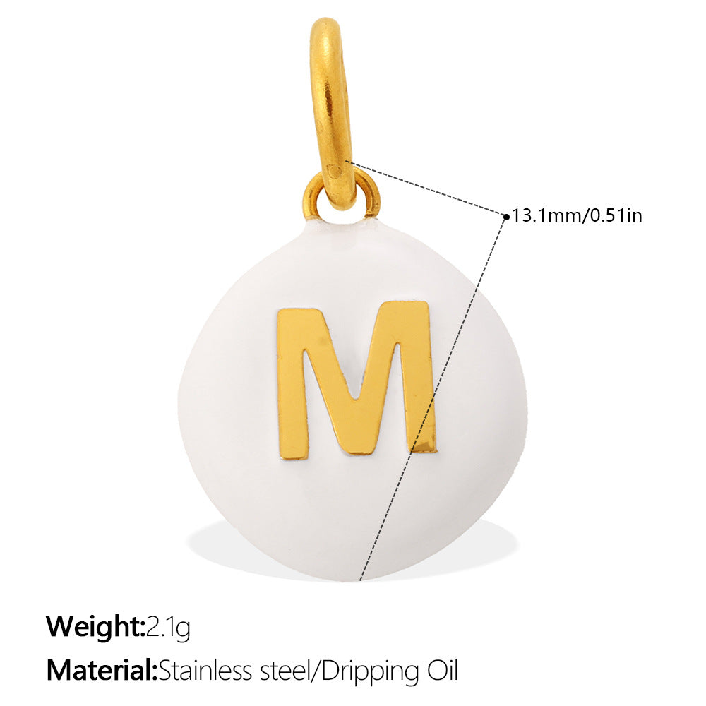 Dopamine Color Blending 26 Letter Bead Bead Pendant - Stainless Steel - Suitable For DIY Hand Chains And Necklaces Accessories