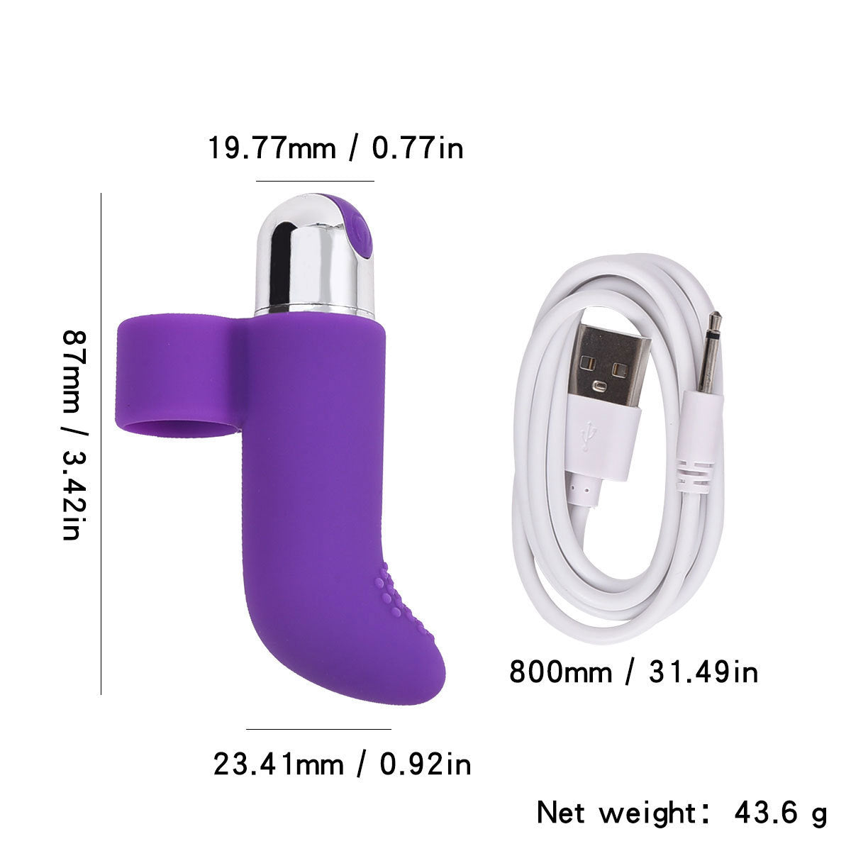 Silicone Charging Bullet Finger Vibrating Appliance