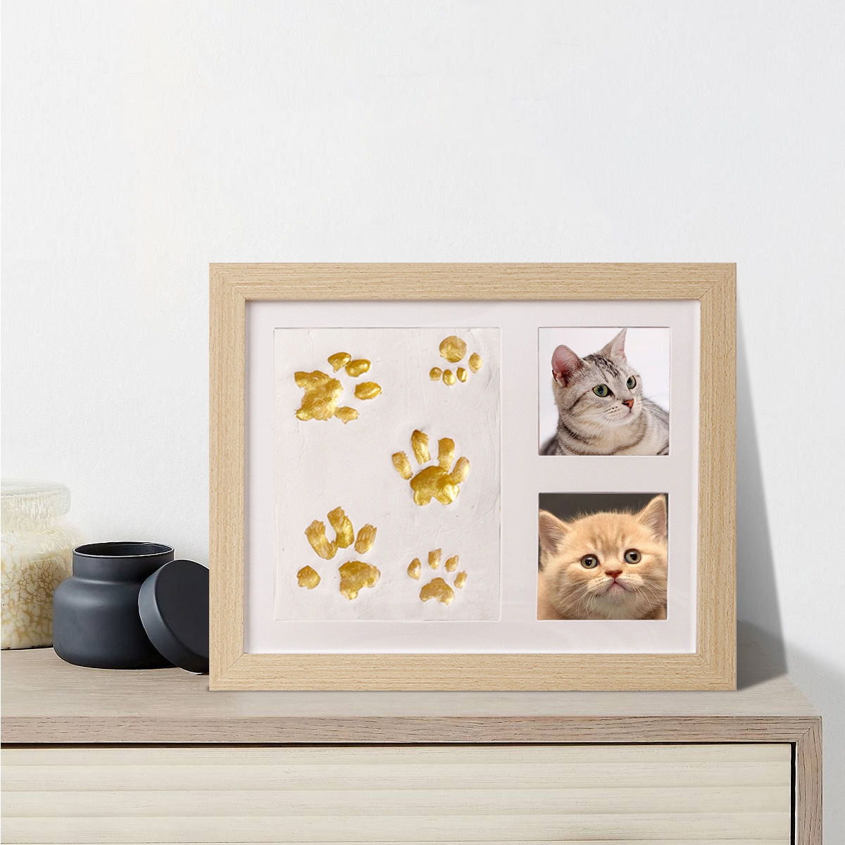 Pet Paw And Footprint Photo Frame Display Set