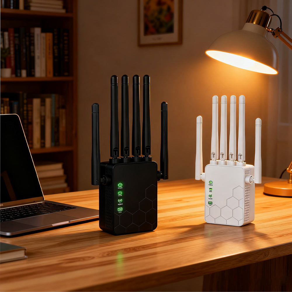 300Mbps WiFi Repeater, 2.4GHz Or 5GHz&2.4GHz, 6 Antenna Wireless Amplifier, AP Modes And Repeater Mode Extender Booster, WiFi5, White,  For Home And Office, Christmas Gifts