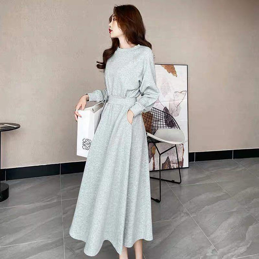 Korean Style Temperament Long Sleeve Plus Size Dress Women's Fashion