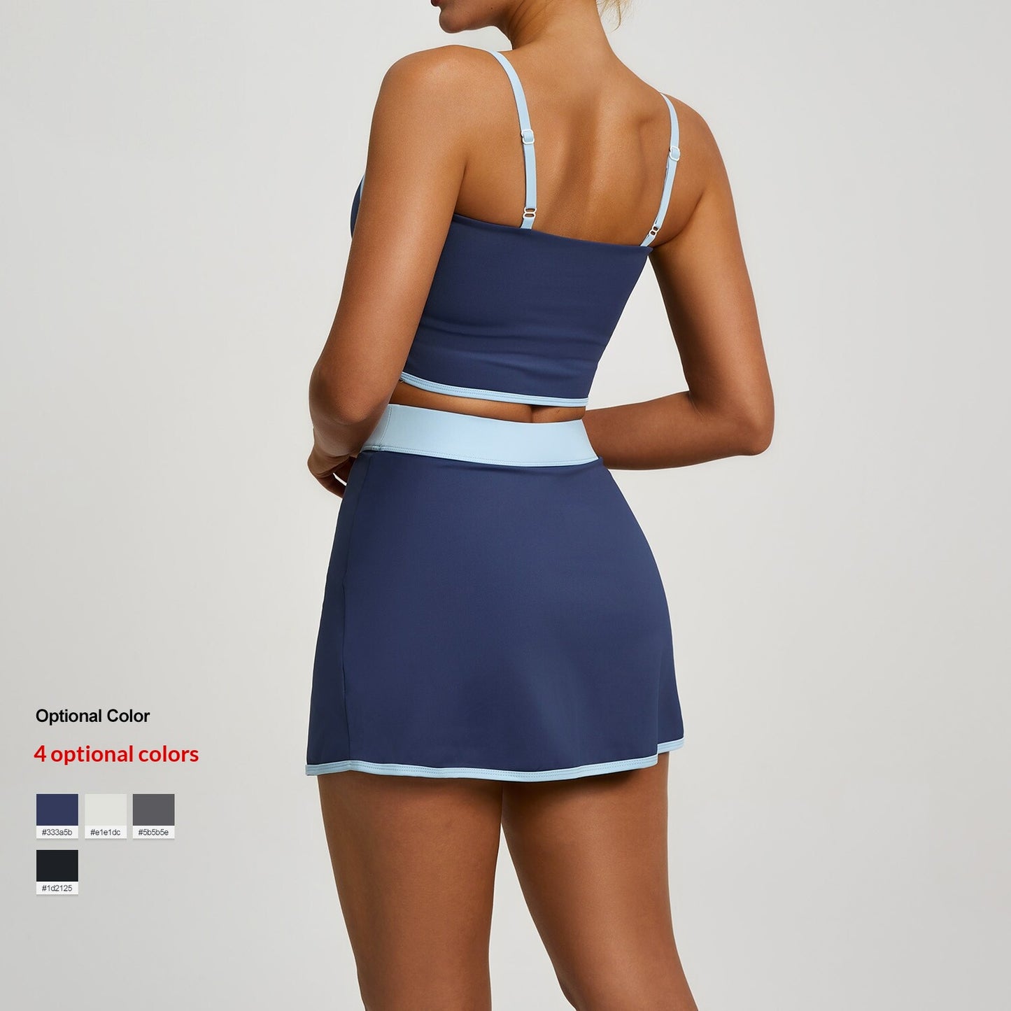 Summer Linear Sports Outfit, Anti-Chafing Activewear For Outdoor Running, Fitness And Yoga