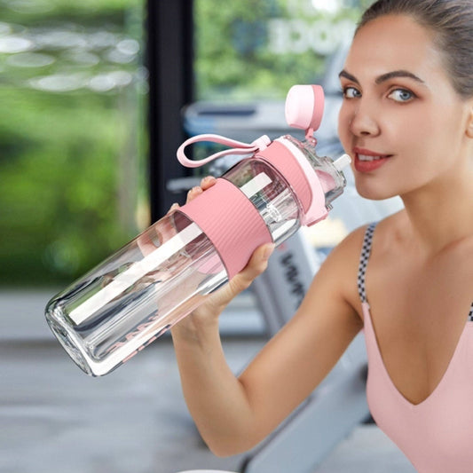 Sports Water Bottle Large Capacity High-temperature Resistant With A Straw Trendy Hydration Flask