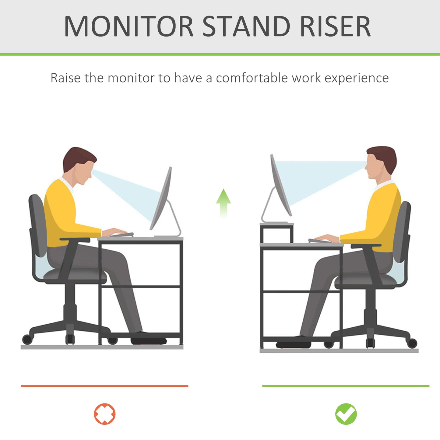 Monitor Riser Laptop PC Plinth Stand TV Computer Desktop Organiser W/ Drawer Bamboo