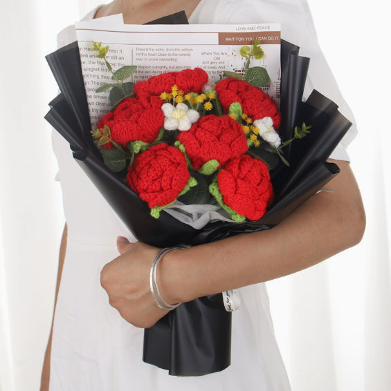 Finished Flower Bouquet Hand-woven Flowers, Woven Gift