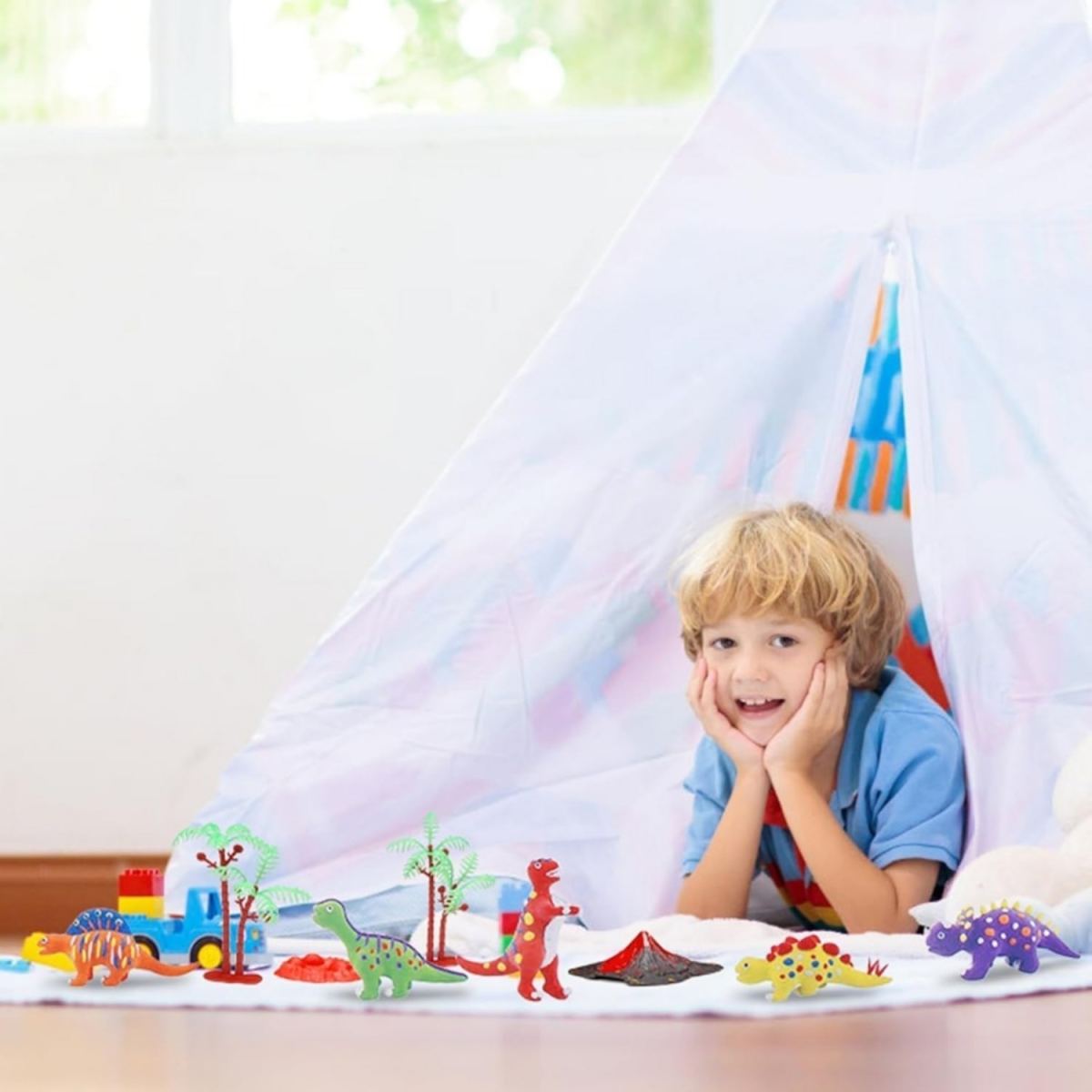 Multi-piece Party Value Packs, Dinosaur Crafts For Ages 6–12: DIY Dino Clay Craft Set With 12 Dinosaur Skeletons And 8 Tools—Air-Dry Clay Modeling Kit For Birthday And Christmas Craft Gifts
