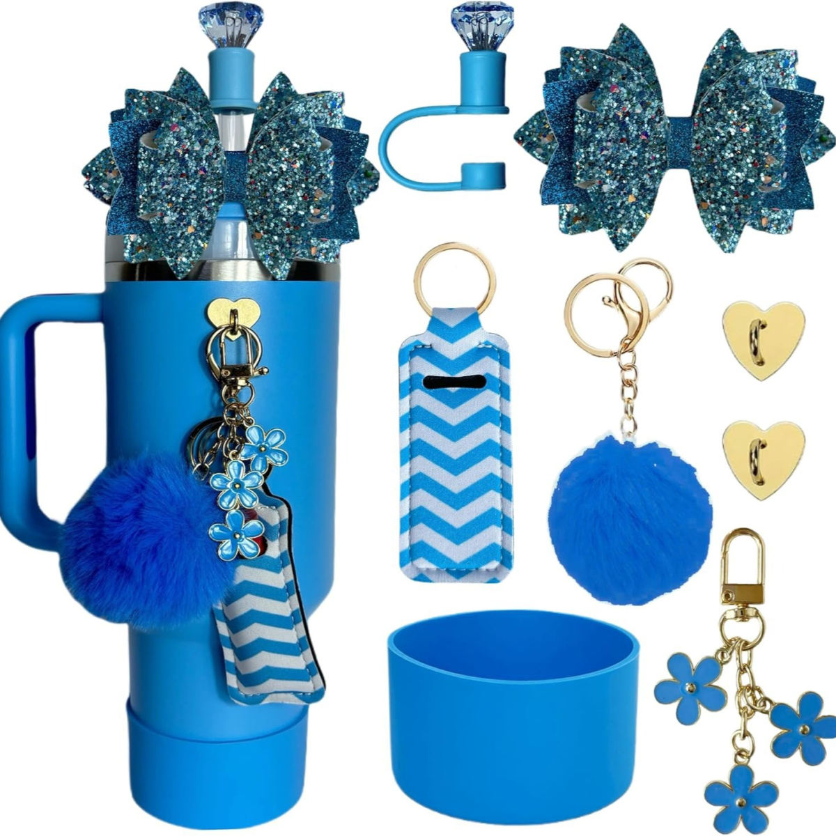 Glitter Bow Decoration Accessories 8-piece Set