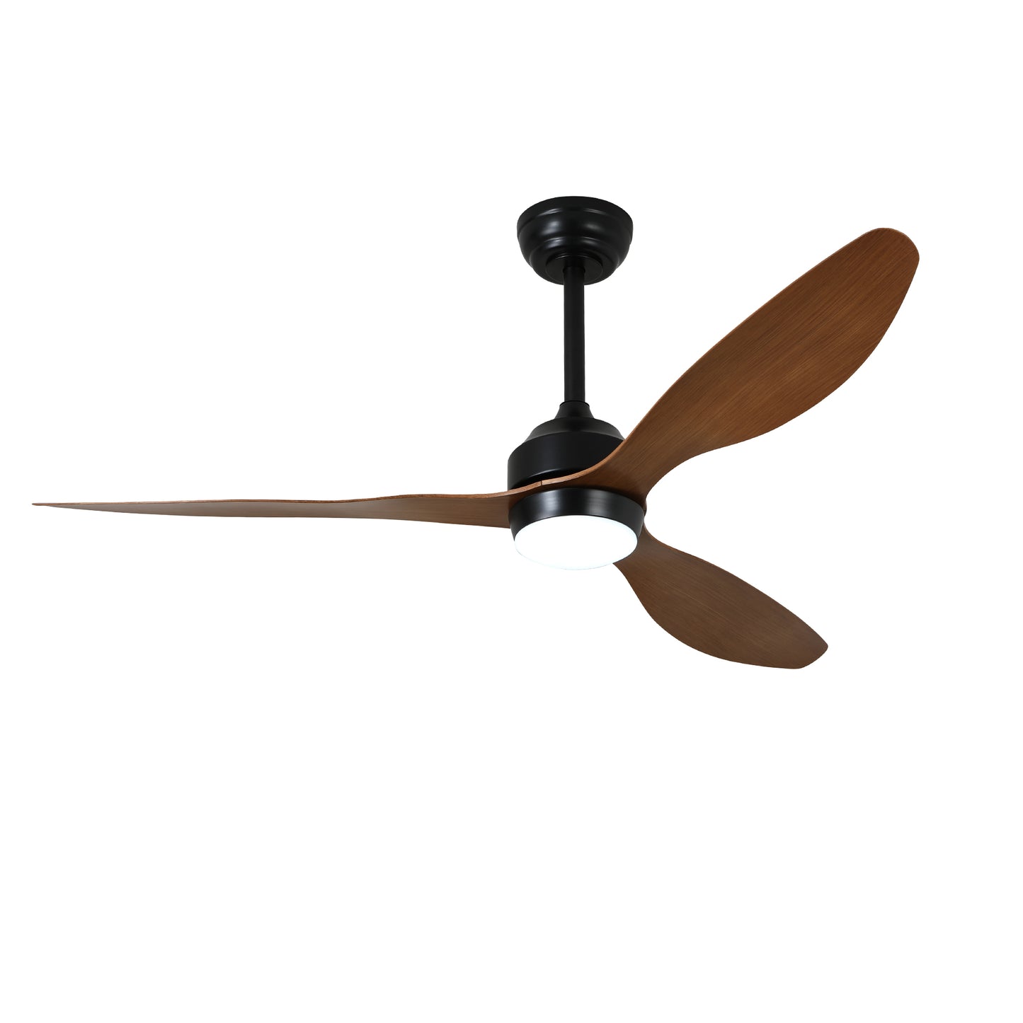 52  Ceiling Fan With Lights Quiet DC Motor 3 ABS Blade Ceiling Fans 6 Speed Levels,Reversible Ceiling Fan, For Patio Living Room, Bedroom, Office,Indoor.  Matte Black   Wood Gain