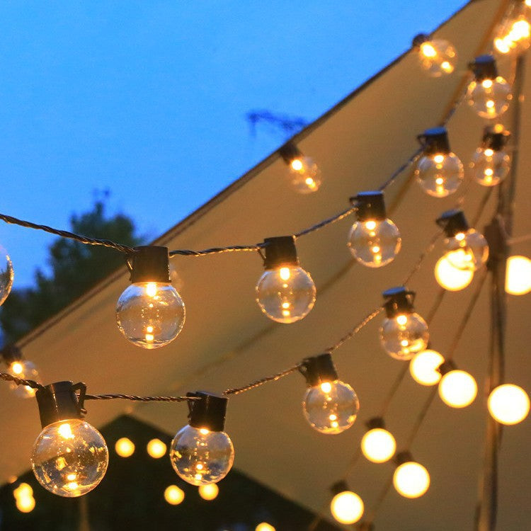 Camping Atmosphere Layout LED Lights And Large Tents, Outdoor Tent