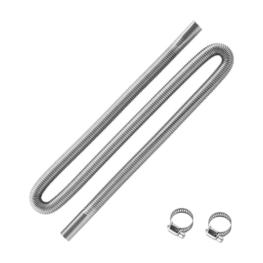Exhaust Hose, 58.7 Inch Stainless Steel Exhausts Hose, Diesel Heater Flexible Exhaust Pipe With 2 Hose Clamps, Exhausts Hoses Kit Diesel Heater Accessories For 2KW 5KW 8KW Diesels Heaters