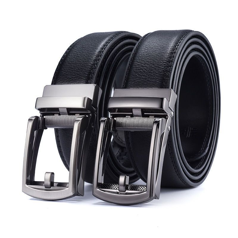 Mens Automatic Buckle Two-layer Cowhide Fashion Belt