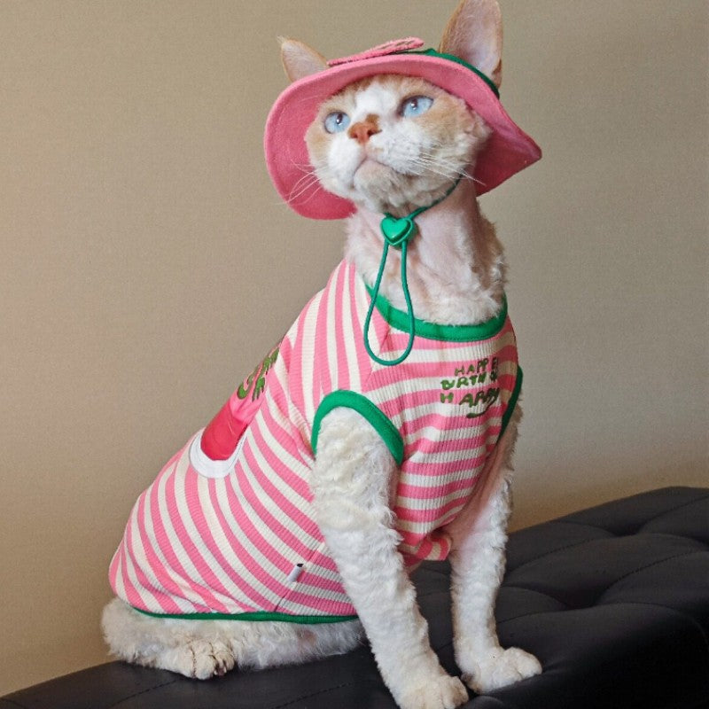 Cat Pet Clothing Thin Vest Striped T-shirt