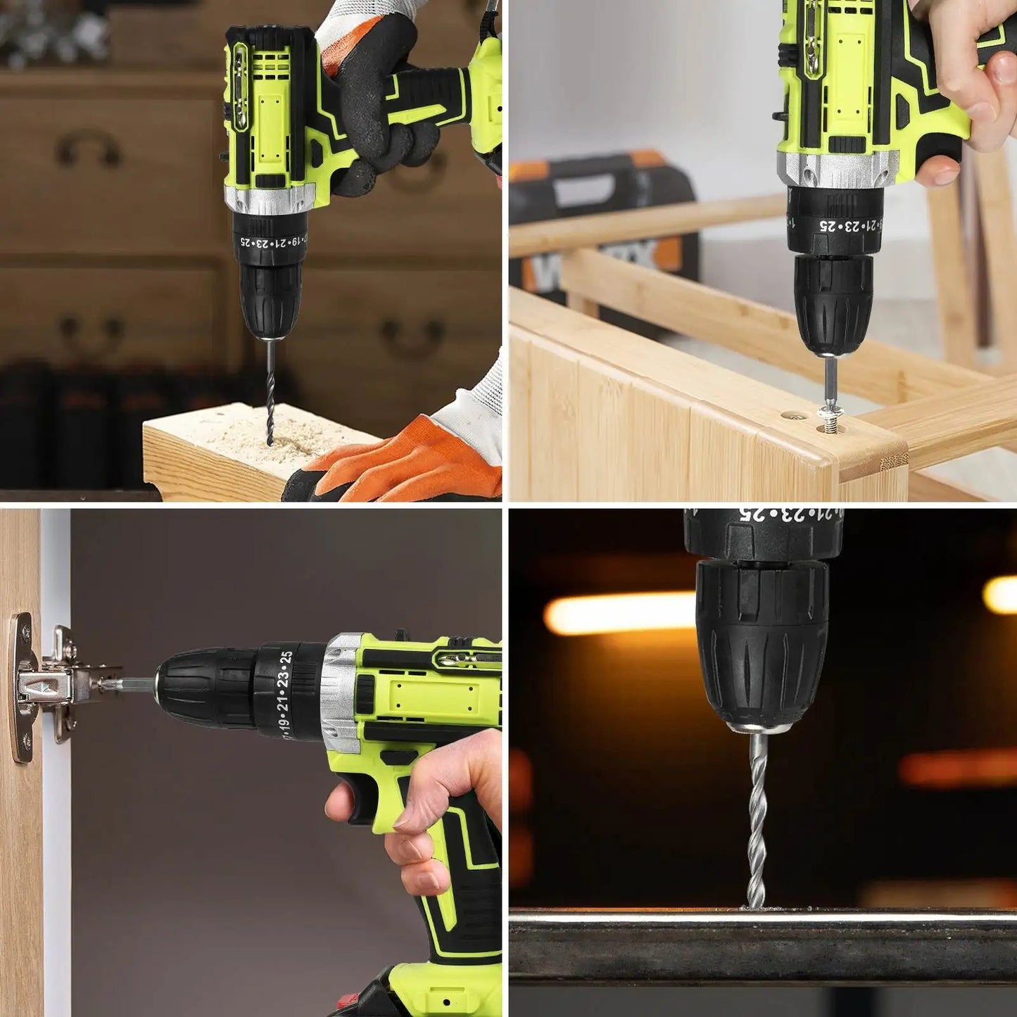 21V Cordless Impact Drill, Electric Screwdriver, Electric Hammer Drill, Mini Cordless Hand Drill, Lithium-ion Battery Power Tools