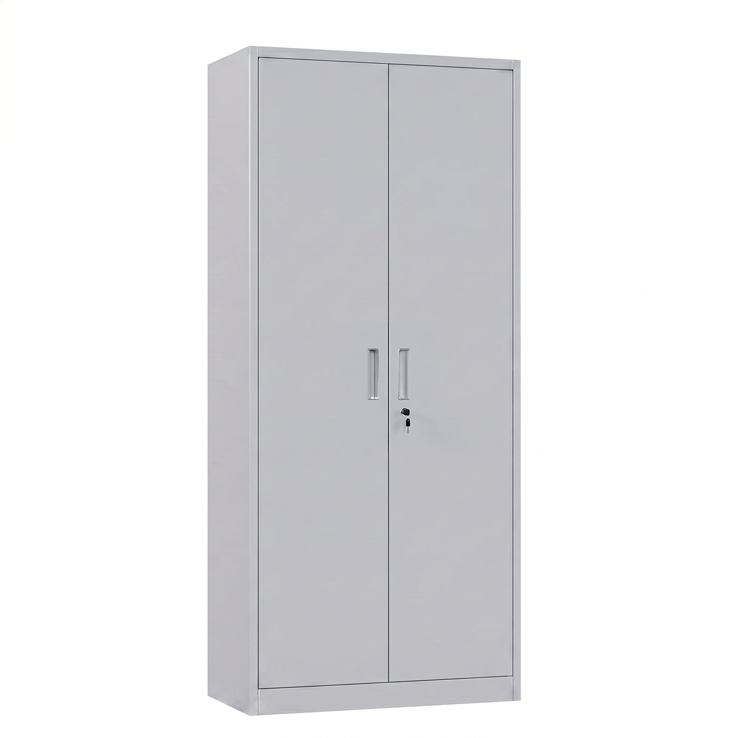 Metal Garage Storage Cabinet, Lockable Steel Storage Cabinet With 4 Adjustable Shelves For Garage, Office, Home, Assembly Required, Gray