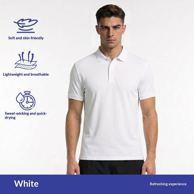 Solid-color Lapel Sports T-shirt For Running And Fitness