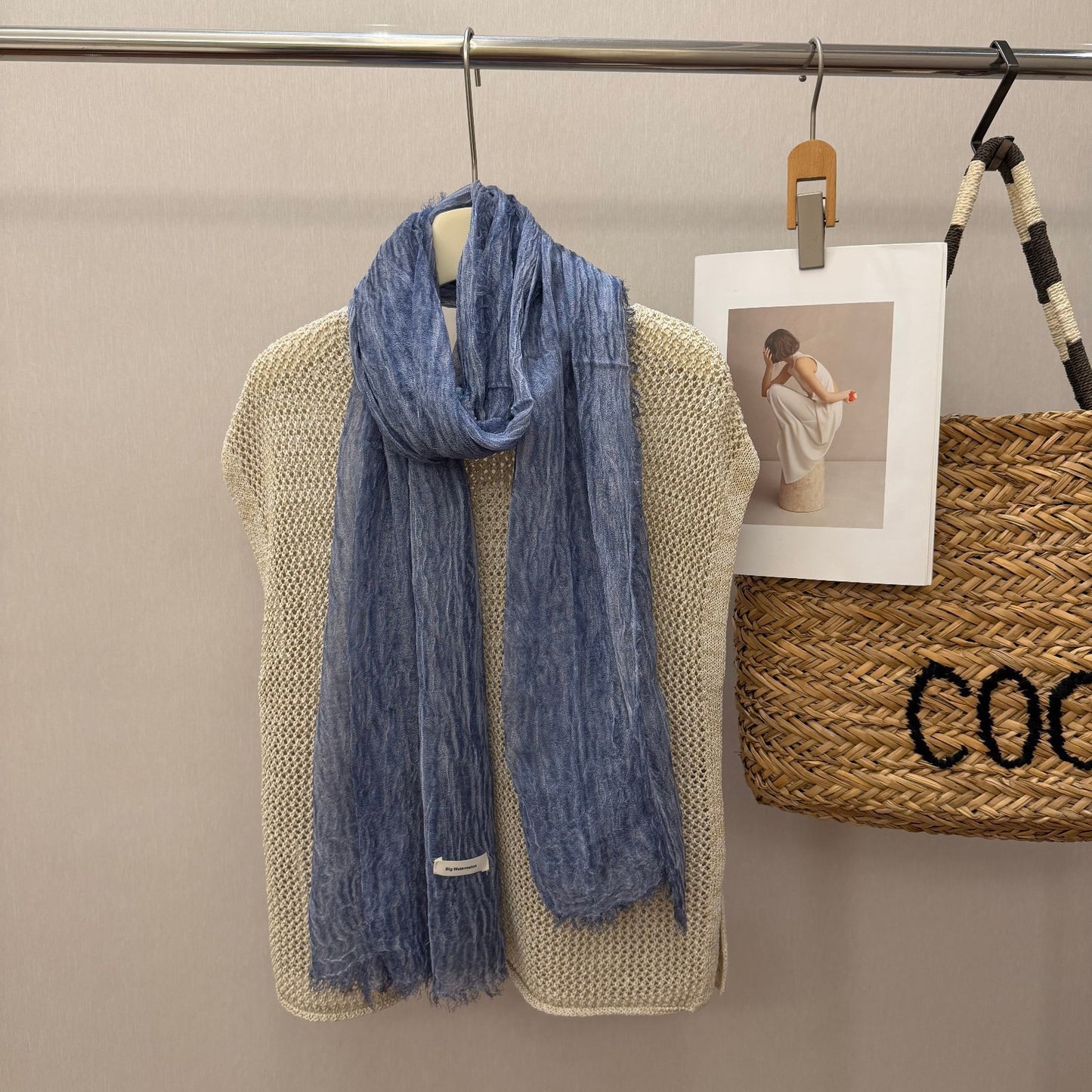New-style Distressed Pleated Cotton-linen Warm Scarf