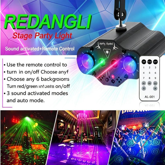 Party Lights DJ Disco Lights  Stage Light Projector 2 RGB LED Multiple Patterns Sound Activated  Strobe Lighting With Remote Control For Parties Christmas Karaoke Wedding Home Decoration