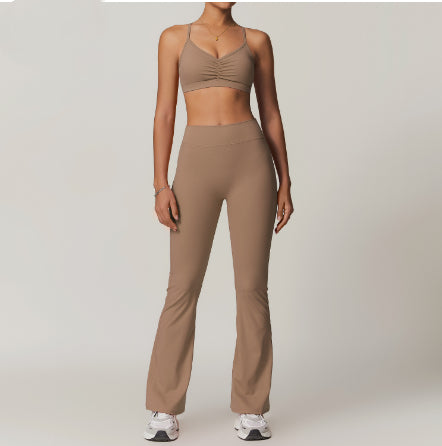 Beauty Back Yoga Clothes Suit Cargo Pocket Sports Suit High Waist Hip Lift Workout Clothes
