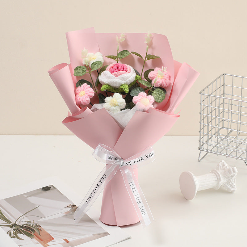 Finished Flower Bouquet Hand-woven Flowers, Woven Gift