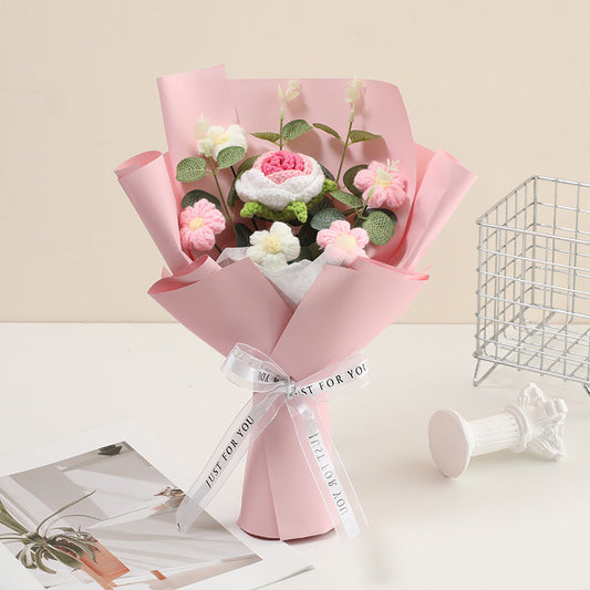 Finished Flower Bouquet Hand-woven Flowers, Woven Gift