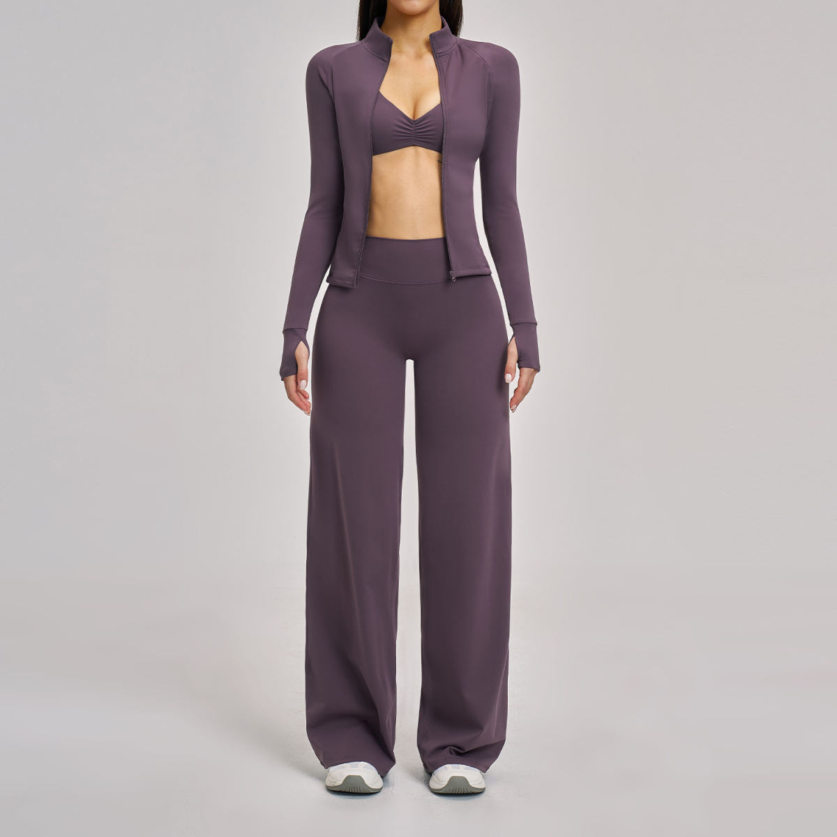 Women's Casual Sport Zipper Fitness Set