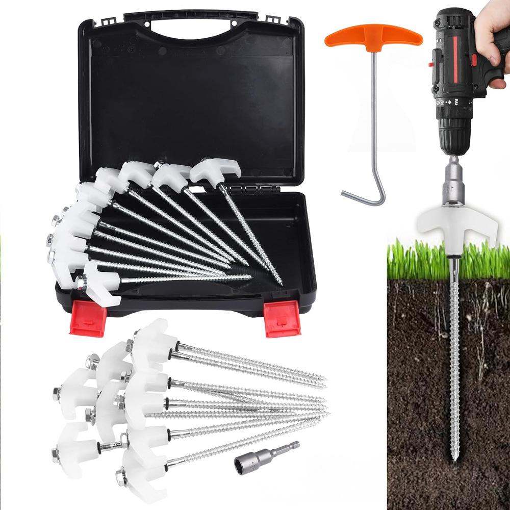 Tent Pegs For Outdoor Camping, Luminous Threaded Heavy-duty Awning