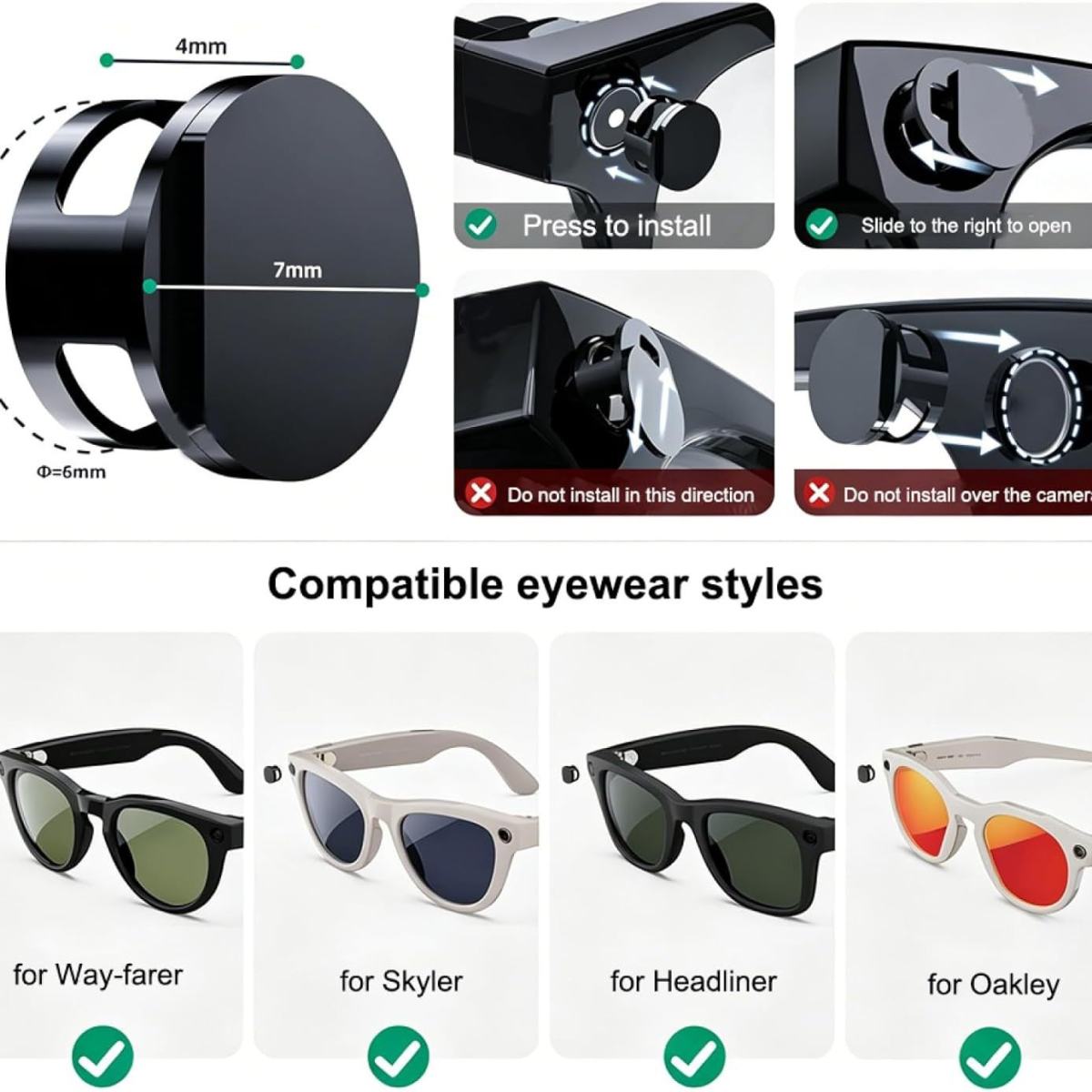 Smart Glasses Indicator Cover Sticker LED Light Shielding Privacy Patch