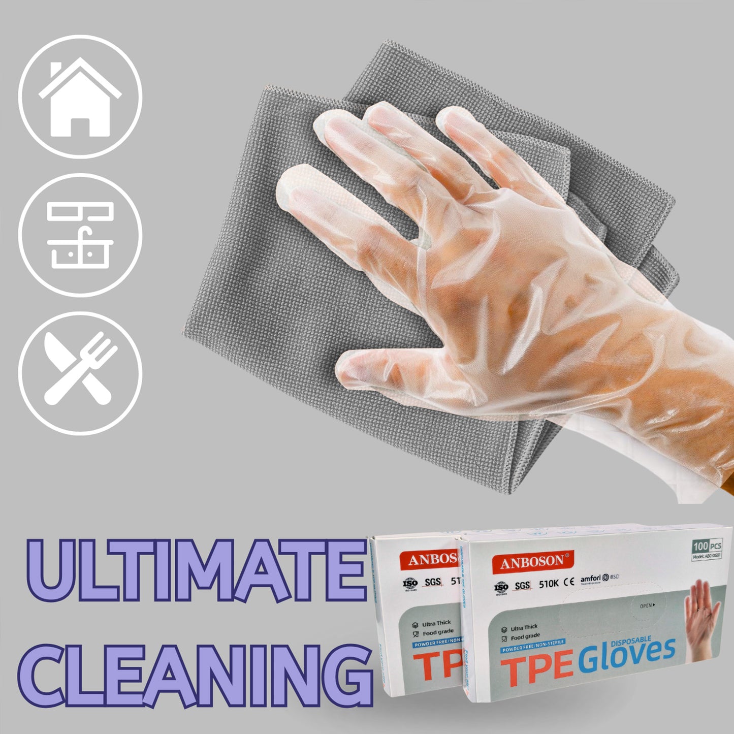 Disposable High Elasticity Powder-Free Nitrile Gloves, Gloves For Kitchen, Food Service, Household Chores & Cleaning