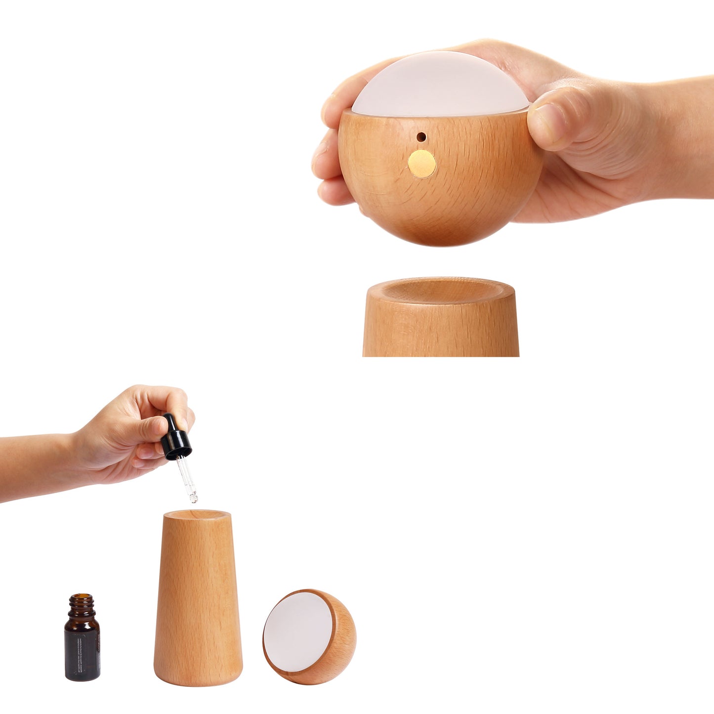 Voice-activated Sensor Light Solid Wood Intelligent Charging Small Night Lamp