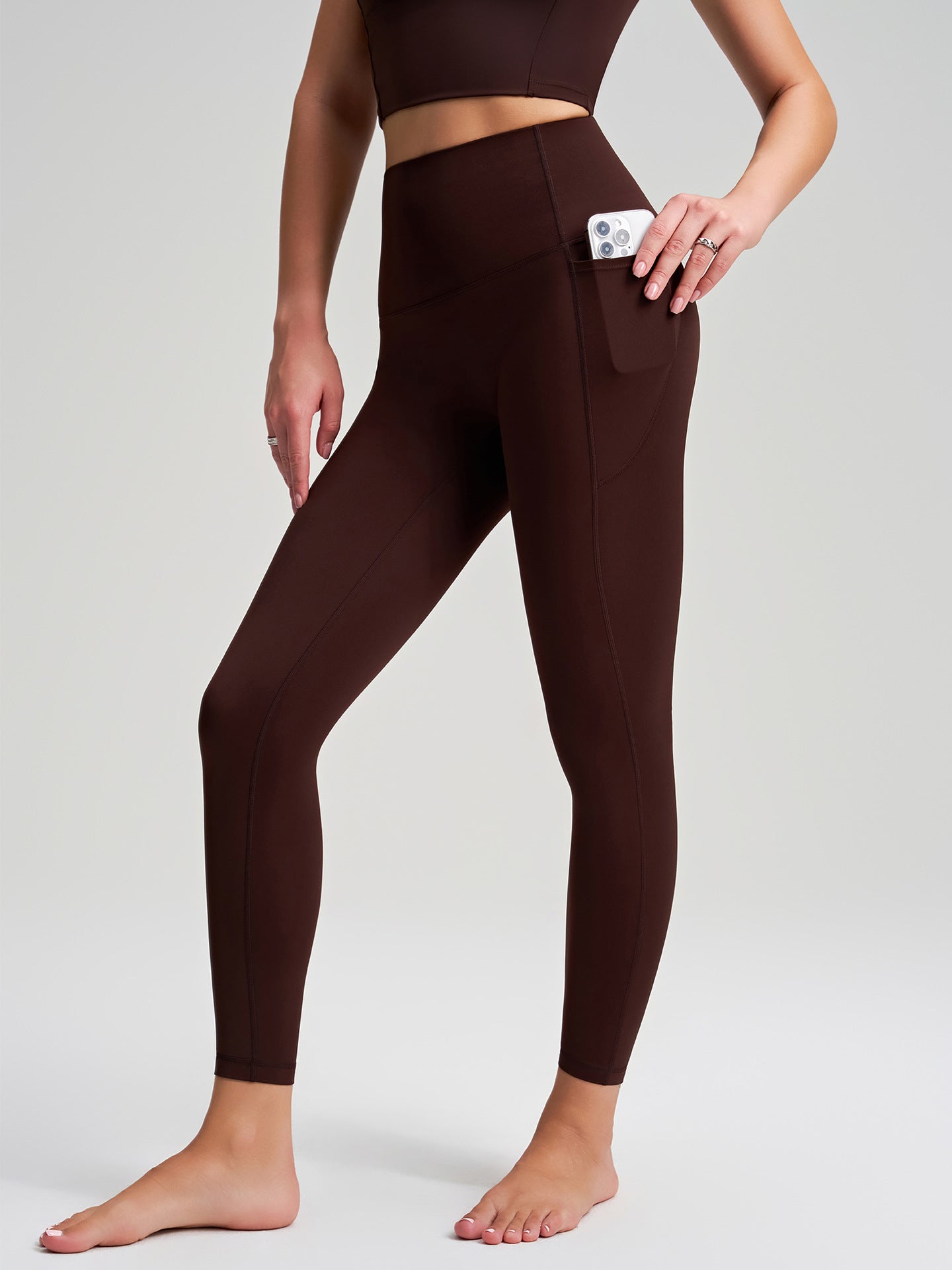 New Bare-Sense Hip-Lifting Yoga Pants For Women, Peach Butt Design With Pockets, High-Stretch Tight Fit, Seamless Quick-Dry Running & Yoga Leggings