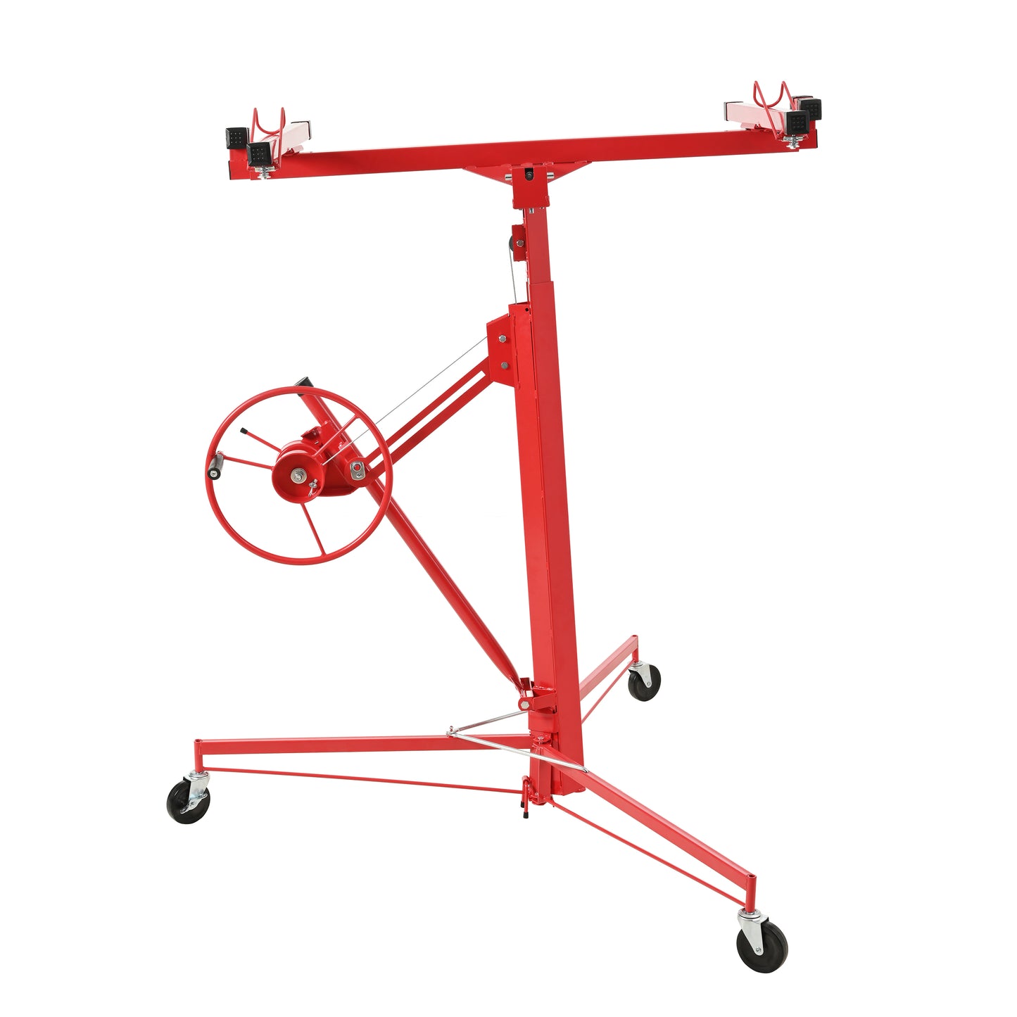 16 FT Drywall Lift Panel Rolling Hoist Jack Lifter Sheetrock, Drywall Lifting Construction Tools Caster Wheel With Adjustable Telescopic Arm, 16