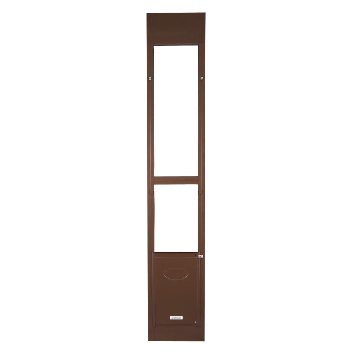 Dog Door For Sliding Glass Door, 75 7/8 To 80 11/16 In Adjustable Height, Aluminum Alloy Frame With Rotating Hinges, Lock Design, 10 1/4 X 16 1/4 In Flap, Sliding Glass Pet Door For Renters