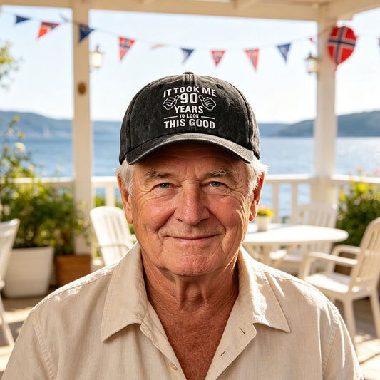 I'm Not Old I'm Classic Washed Cotton Baseball Cap, Funny 90th Birthday Hat, Retirement Gift For Men Women, Adjustable Vintage Embroidered  Hat