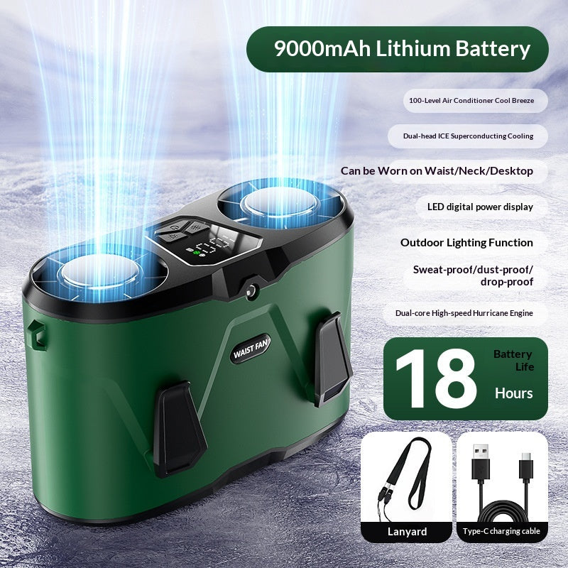 New Cooling USB-Charged Turbo High-Wind-Force Outdoor Portable Neck-Mounted Fan
