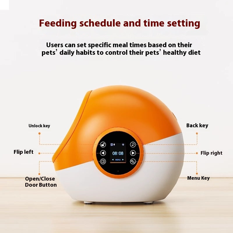 Smart Automatic Cat Chip Feeder With Lid Timed Schedule Feedings