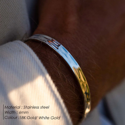 Accessories Stainless Steel Simple Stylish Opening Design Men's Bracelet
