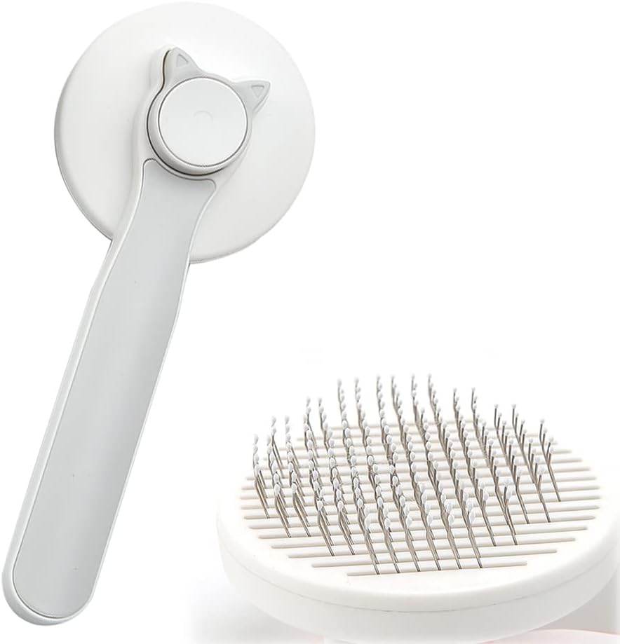Cat Brush Self Cleaning Kitten Brush For Short Long Haired Cats Dog Cat Grooming Brush To Remove Loose Fur And Dead Undercoat