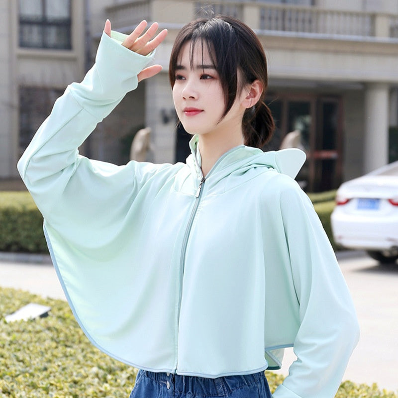 Cycling While Picking Tea UV Protective Sun Blocking Hooded Jacket