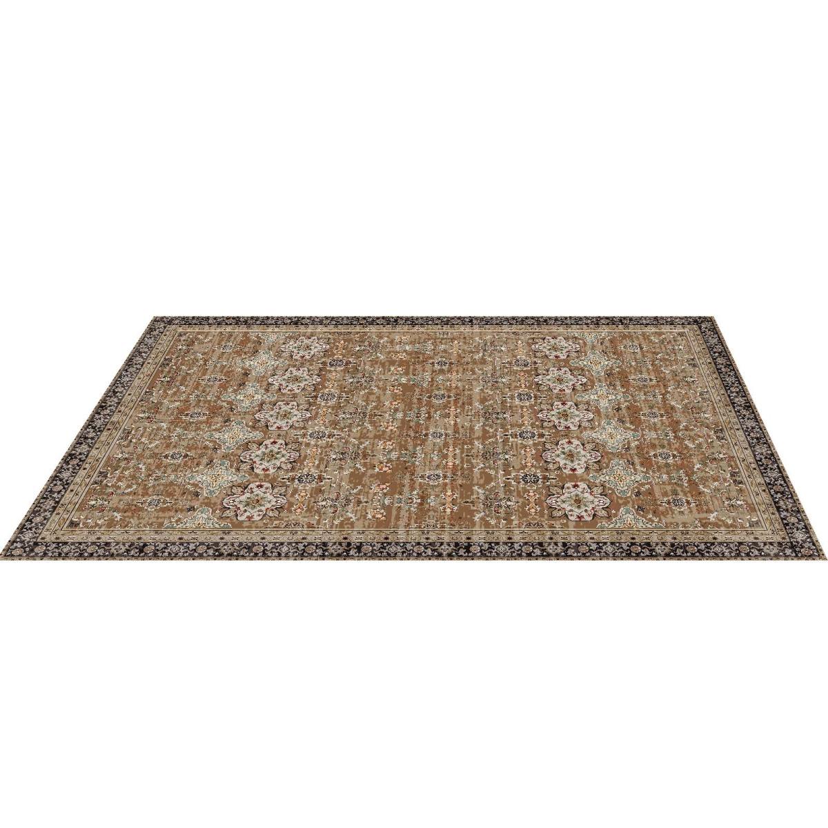 Area Rug, 9 X 12 Ft Large Washable Rug, Non-Slip And Tear-Resistant Soft Carpet, Pet & Child Friendly Vintage Area Rugs, Indoor Mat For Bedroom, Living Room, Kids Room, Office, Brown Green