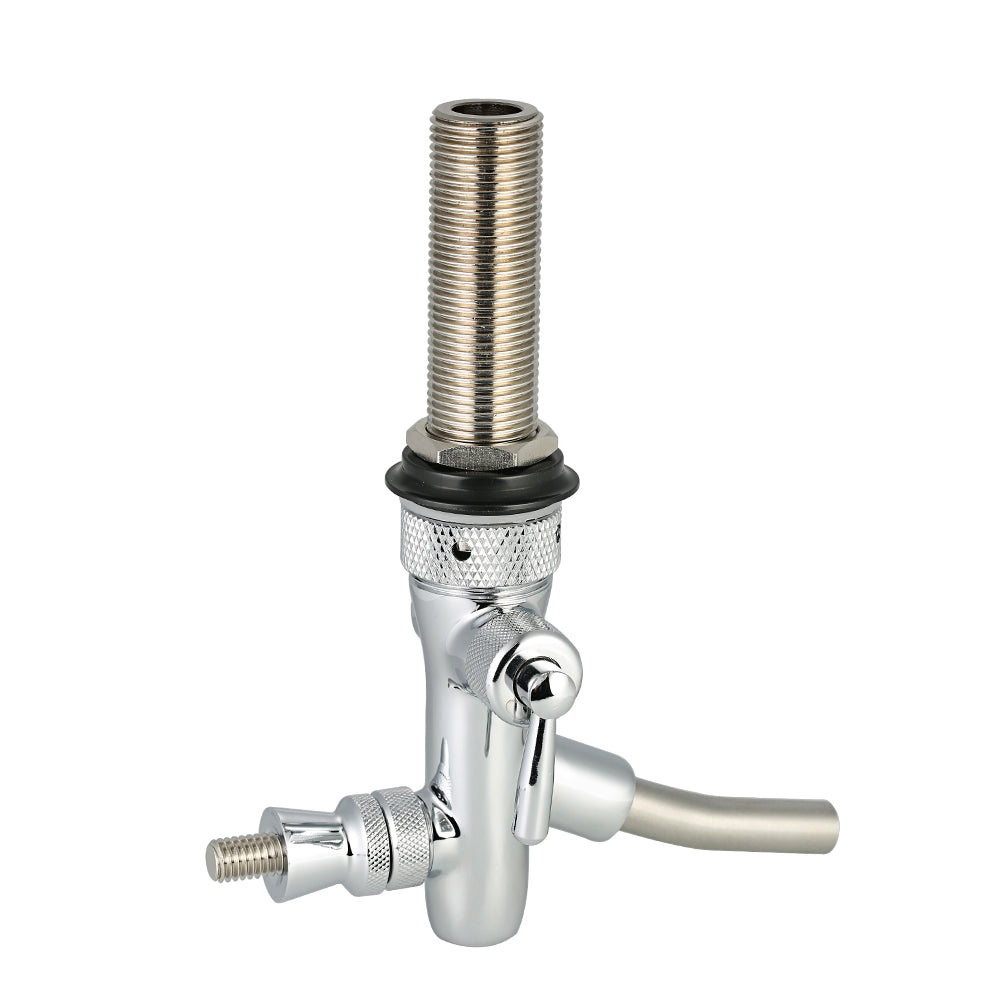 Adjustable Flow Control Chrome Draft Beer-faucet Tap G5/8 Shank Long Stem Home Brew Keg Tap