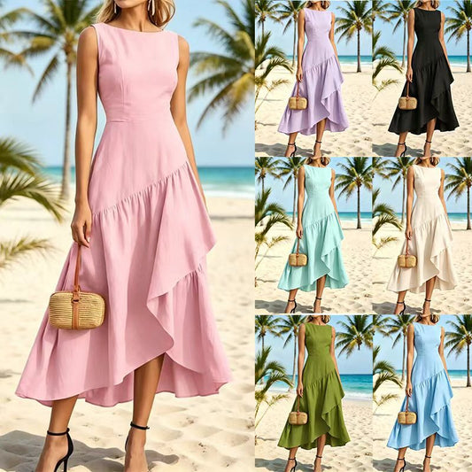 Women's Fashion Stitching Sleeveless Dress