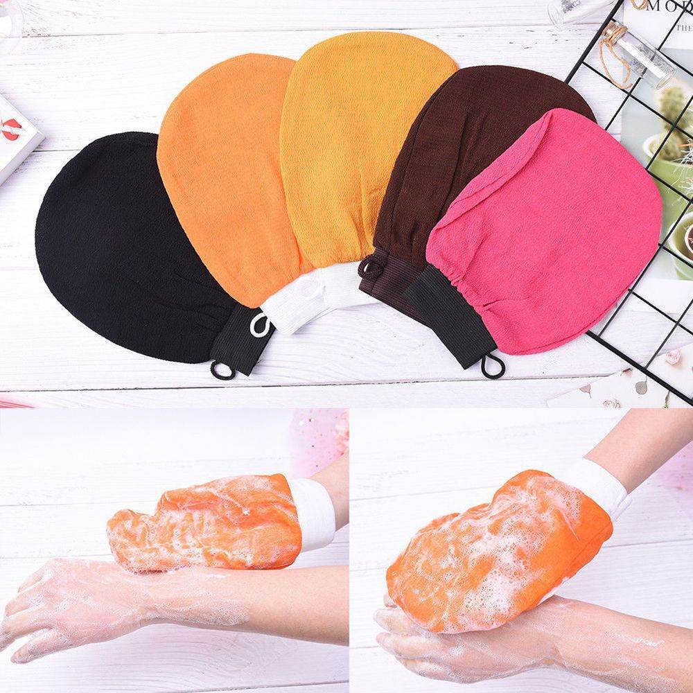 Artificial Silk Rubbing Dead Skin Cutin Massage Bath Gloves Rubbing