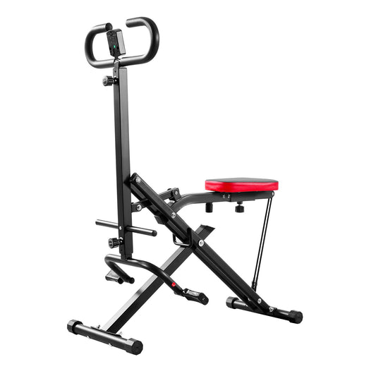Squat Machine, Deep Squat Rowing Machine For Home, Easy Setup & Foldable Exercise Equipment, Glute Trainer Machine With 2 High-Strength Resistance Bands, Glutes & Leg Home Workout Machine, Black